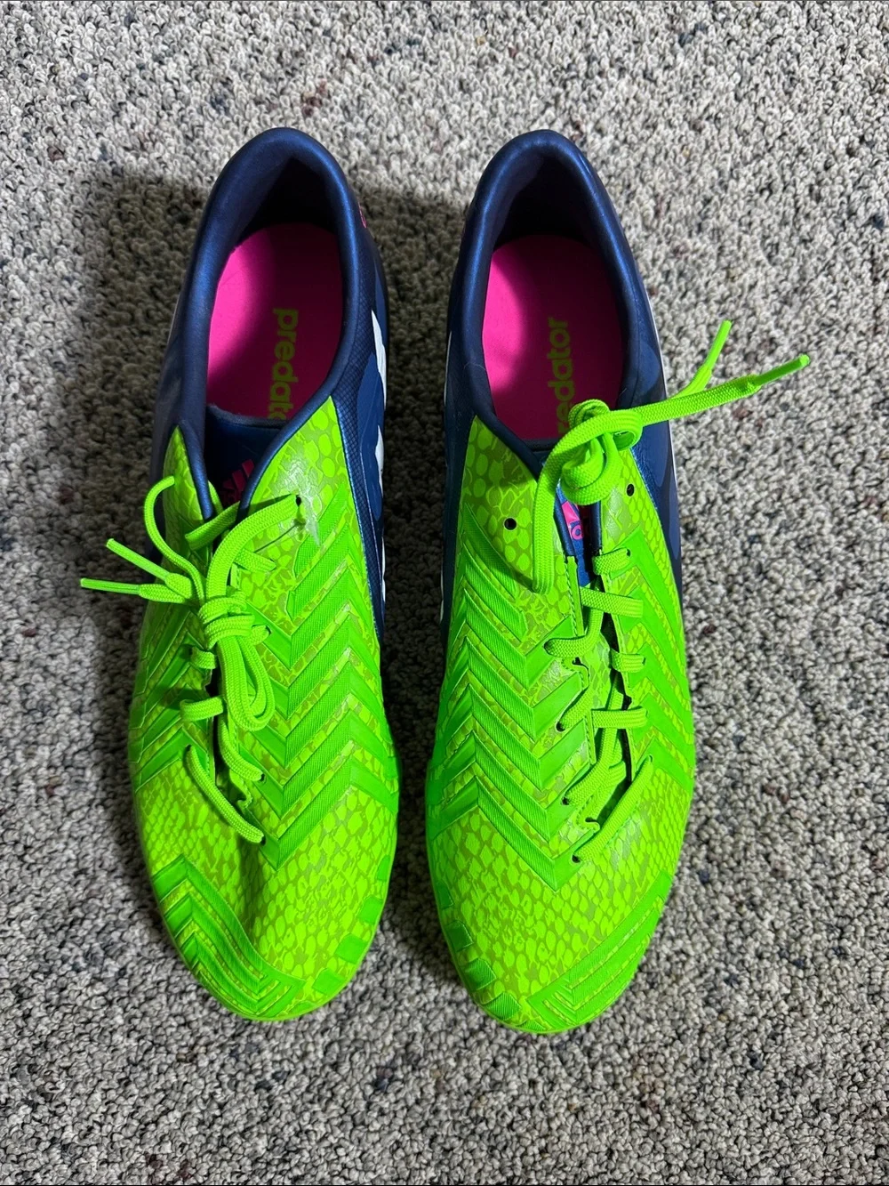 Adidas Predator Instinct Neon Green & Navy Soccer Cleats Shoes Release 2014 11.5